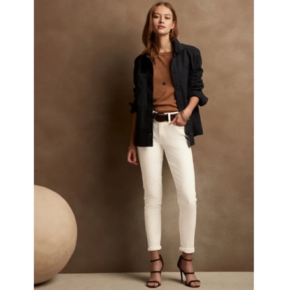 Banana Republic Mid-Rise SCULPT Skinny Jeans White Size 25/0 RETAIL $99